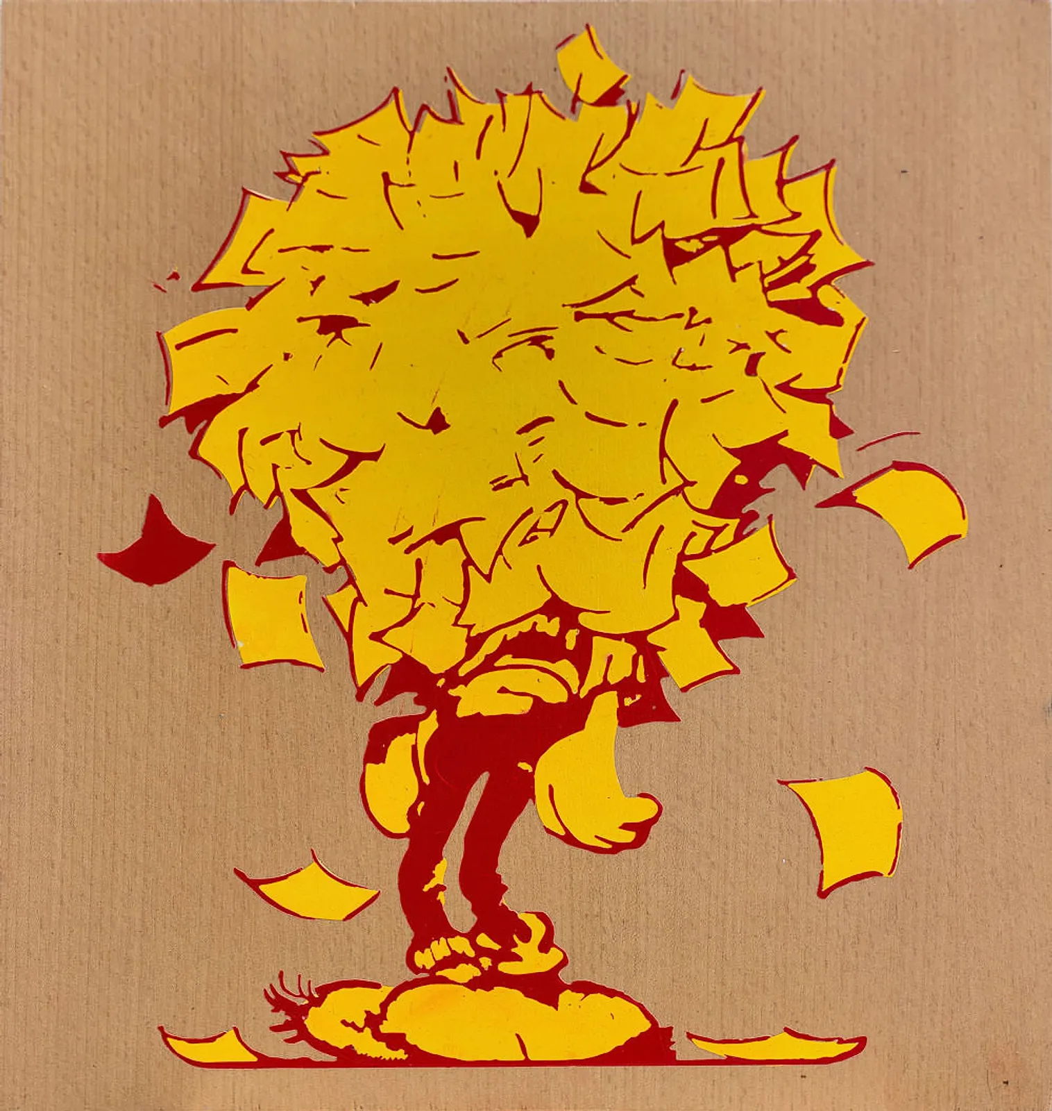 gaston-lagaffe-painting-papers-around-he